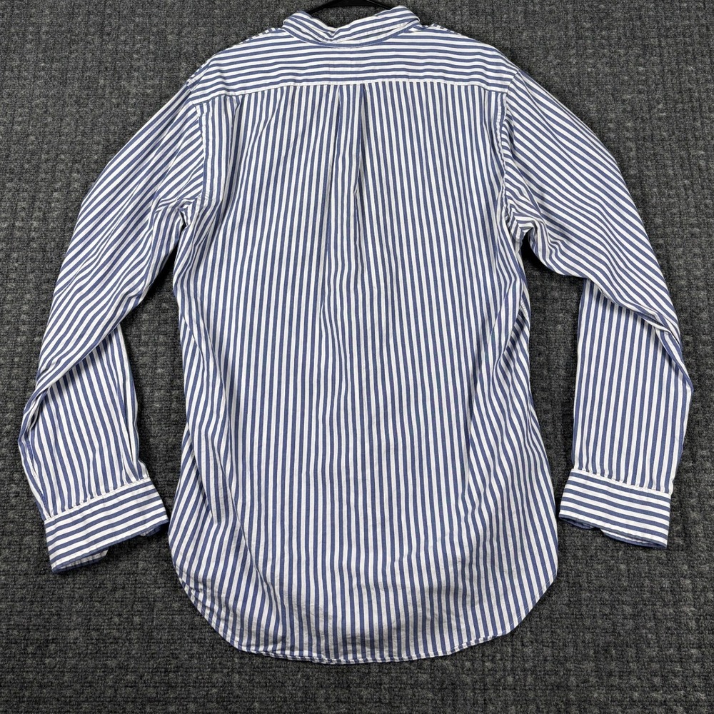 Ralph Lauren Striped Oxford Button Down Shirt Large Blue White Long Sleeve Pony - Picture 4 of 11
